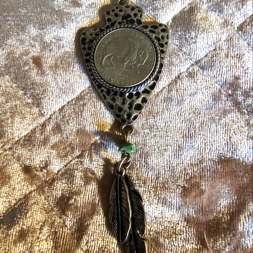 American Coin Treasures Buffalo Nickel Arrowhead Pendant Necklace